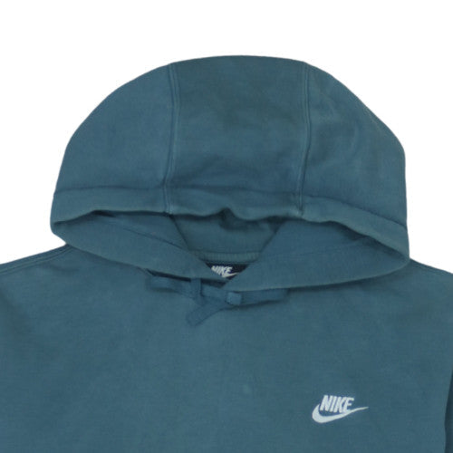 Nike Men's Blue Pullover Hoodie Medium Fleece Logo Sweatshirt