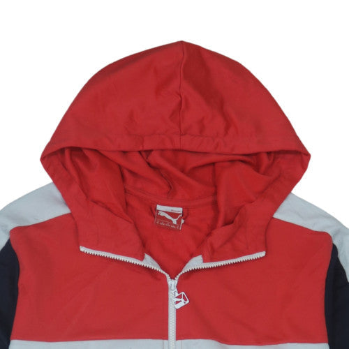Puma Men's Red Grey Navy Full Zip Hoodie XL