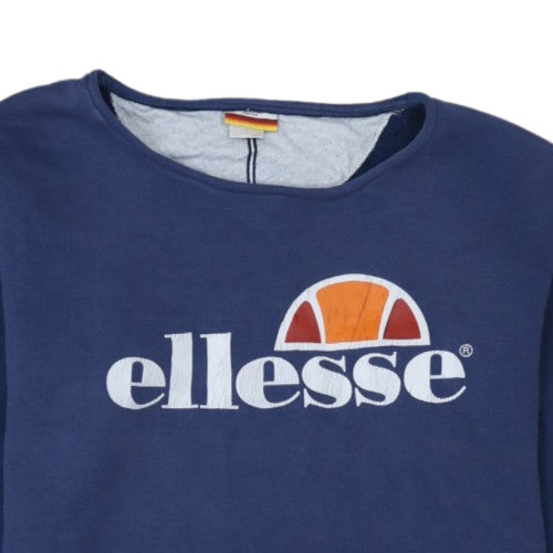Ellesse Women Navy Blue Crew Neck Logo Sweatshirt Size S