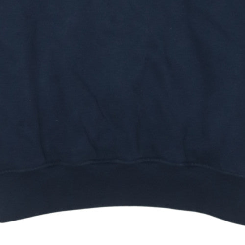 Fred Perry Mens Blue L Crew Neck Logo Sweatshirt Retro Style