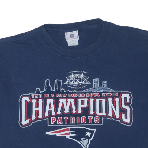 NFL Men's Navy Blue Patriots Super Bowl Champions T-Shirt XL
