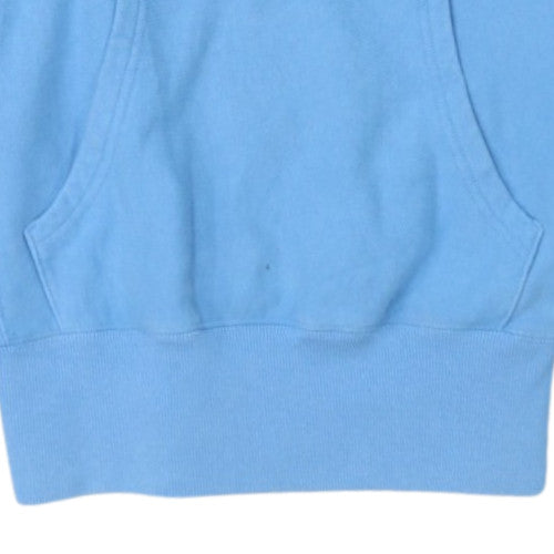 Champion Men's Blue Pullover Hoodie Medium Embroidered Logo Vintage