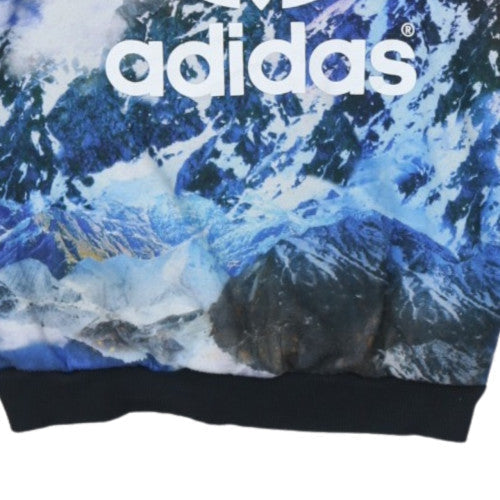 Adidas Womens Black Multicoloured Pullover Hoodie UK 8 Mountain Print