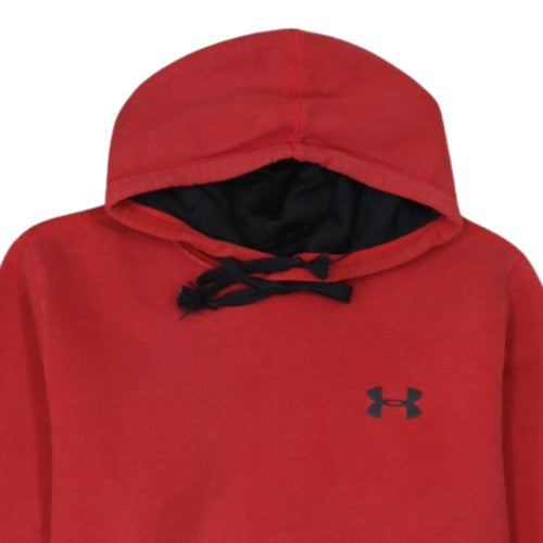 Under Armour Womens Red Fleece Hoodie Size Large ColdGear Fitted