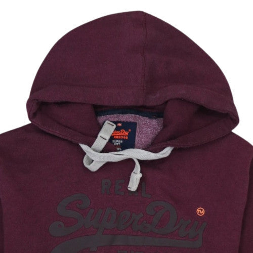 Superdry Men's Purple Pullover Hoodie M Fleece Graphic Logo