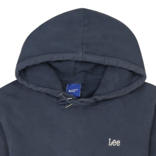 Lee Mens Blue Cotton Pullover Hoodie Medium Drawstring