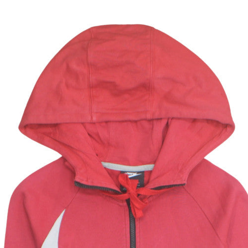 Nike Boys Red & Navy Full Zip Hoodie Small Cotton Blend Sportswear