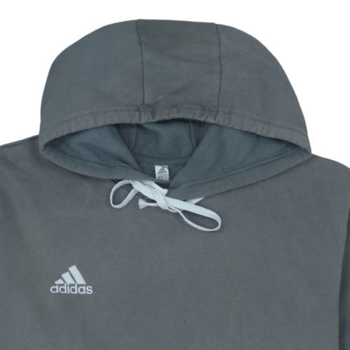 Adidas Mens Grey 2XL Pullover Hoodie Fleece Athletic Sweatshirt