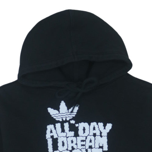 Adidas Womens Black XS Pullover Hoodie 'All Day I Dream About Sneakers'