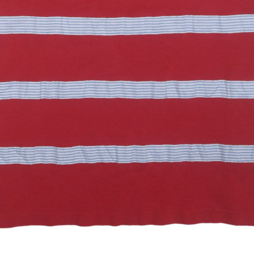 Tommy Hilfiger Men's Red Striped Short Sleeve Polo Shirt Size L