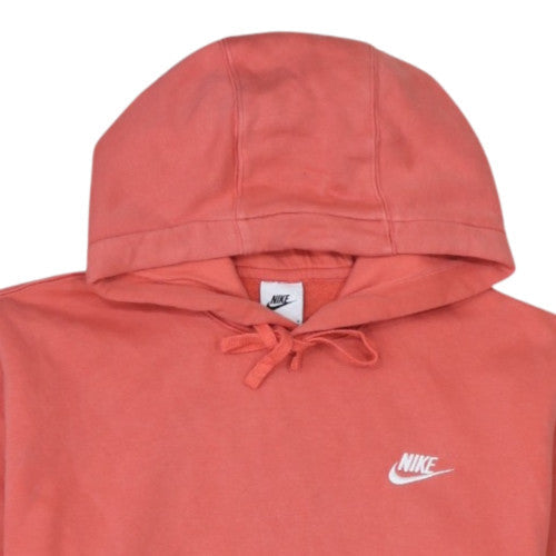 Nike Womens Coral Pink Pullover Hoodie Size M Fleece Lined Casual