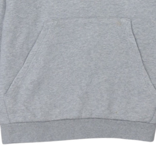 Adidas Men's Grey Pullover Hoodie L Regular Fit Fleece Sweatshirt