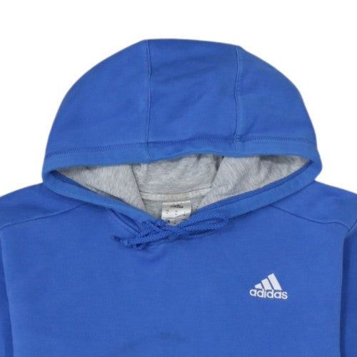 Adidas Women Blue Pullover Hoodie M Lined Casual Sportswear