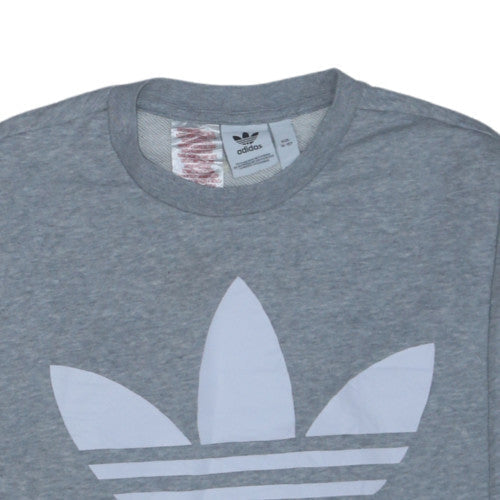Adidas Boys Grey 14-15 Years Crew Neck Long Sleeve Sweatshirt