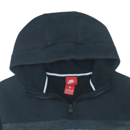 Nike Boys Black XL 13-15 Years 1/2 Zip Hoodie With Logo Print