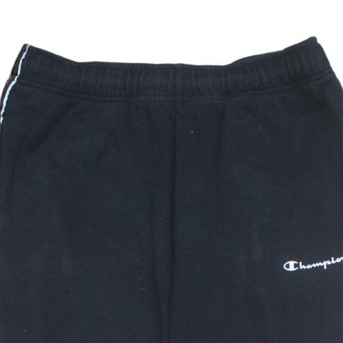 Champion Men's Black Jogger Trousers M Elastic Waist Side Stripe