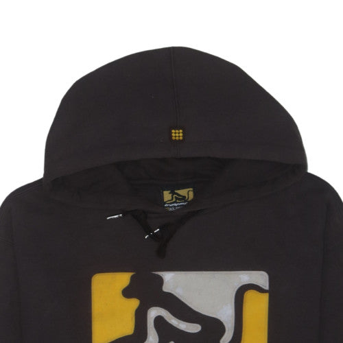 Drunknmunky Men's Black Pullover Hoodie M Graphic Logo Fleece