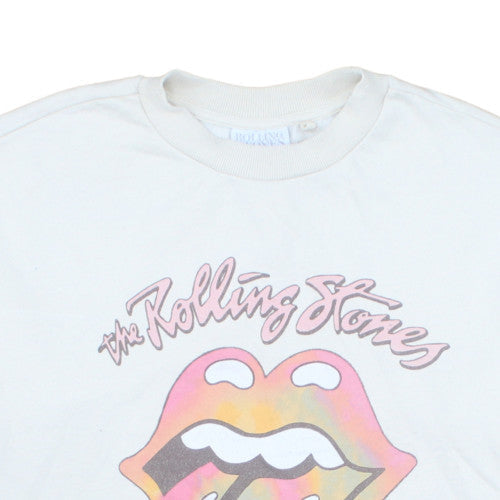 Rolling Stones Womens White Size 12 Pullover Sweatshirt Crew Neck Graphic