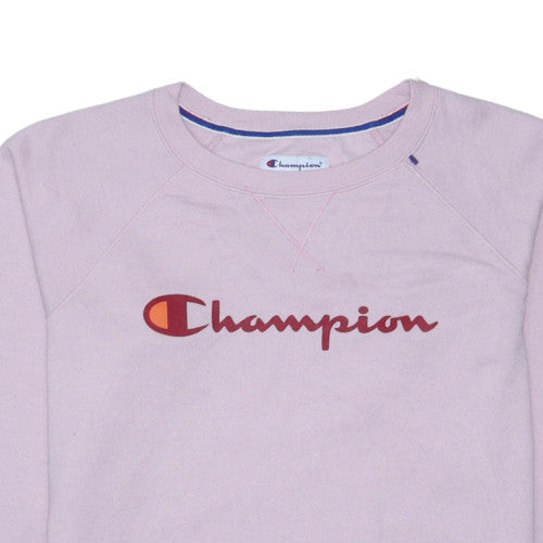 Champion Womens Pink Crew Neck Logo Sweatshirt Size M