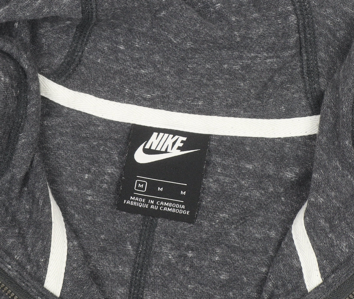 Nike Men's Grey Full Zip Hoodie Size M Regular Fit Sportswear