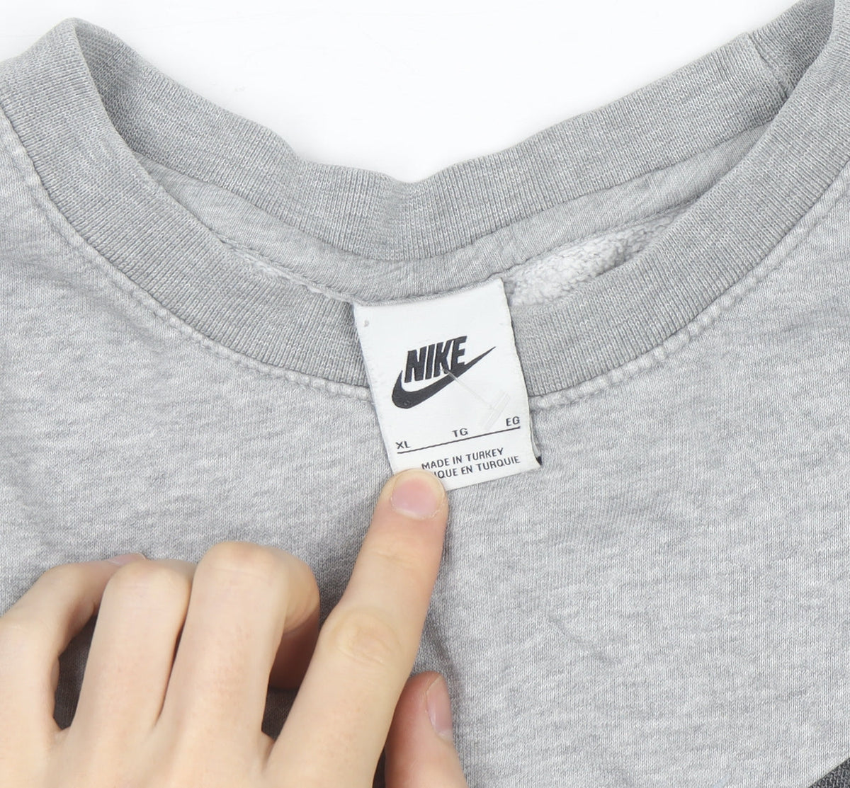 Nike Men's Grey XL Pullover Crew Neck Sweatshirt with Logo