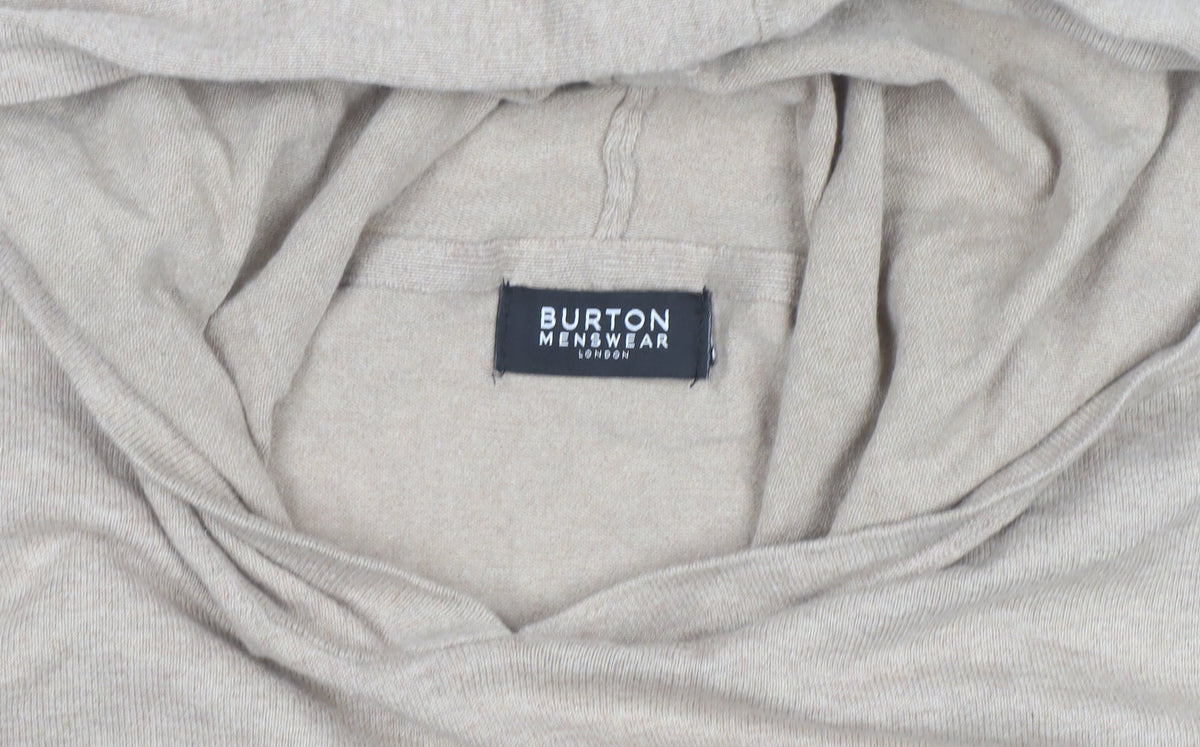 Burton Menswear Beige Cotton Hooded Pullover Jumper 4XL Unisex
