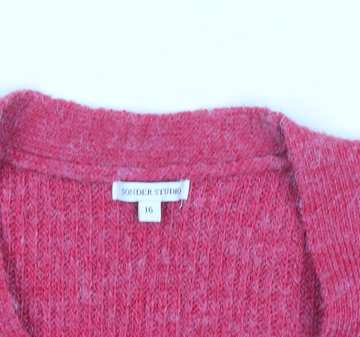 Sonder Studio Women's Pink Button Cardigan Size 16 Knit Long Sleeve