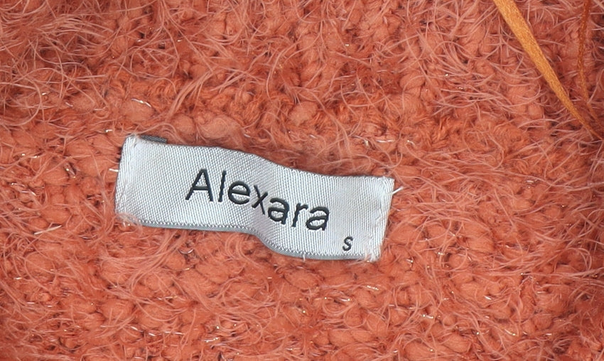 Alexara Women’s Orange Roll Neck Chunky Knit Jumper Size S