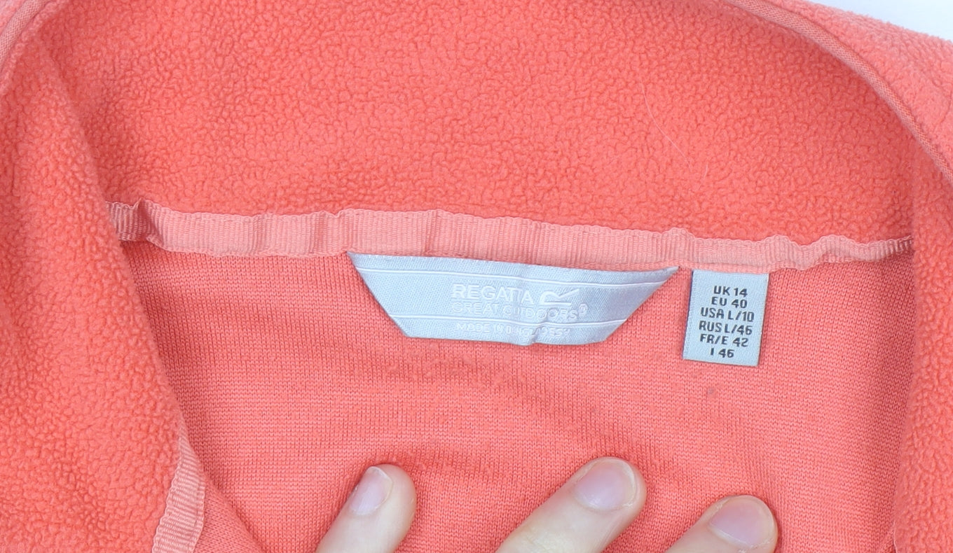 Regatta Women's Orange Fleece Full Zip Outdoor Jacket UK 14