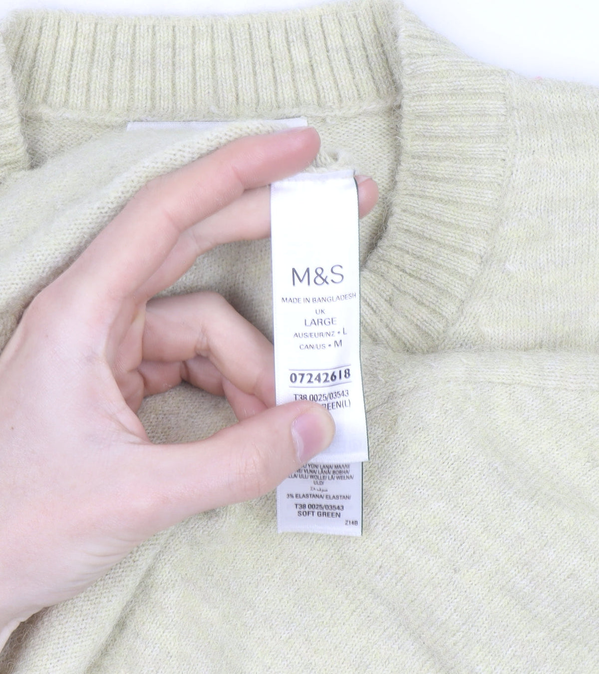 Marks & Spencer Women’s Beige Short Sleeve Wool Blend Jumper L