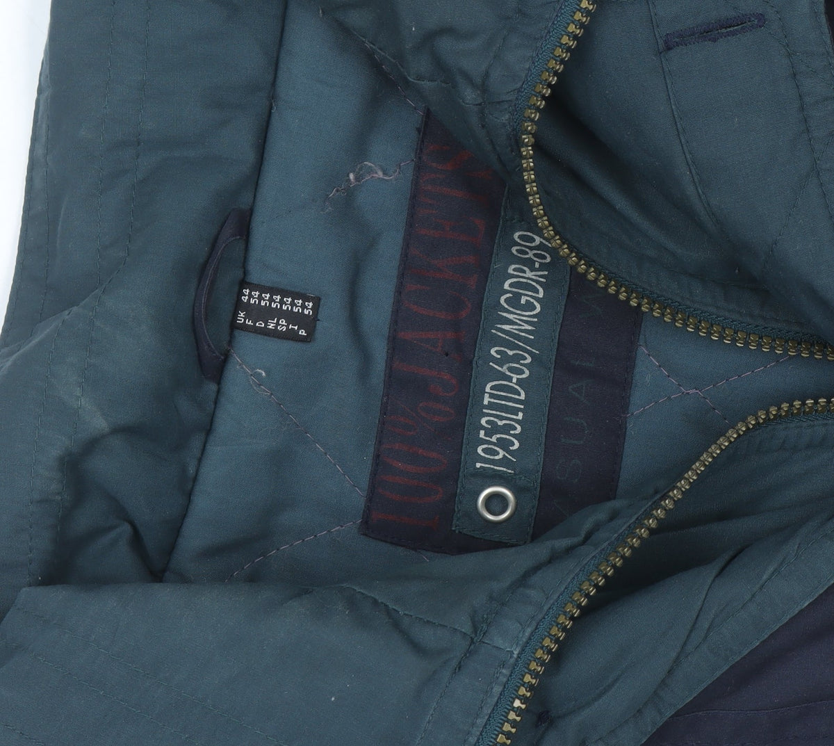 100% Jackets Men's Blue 44 Regular Field Jacket Outdoor Casual Coat