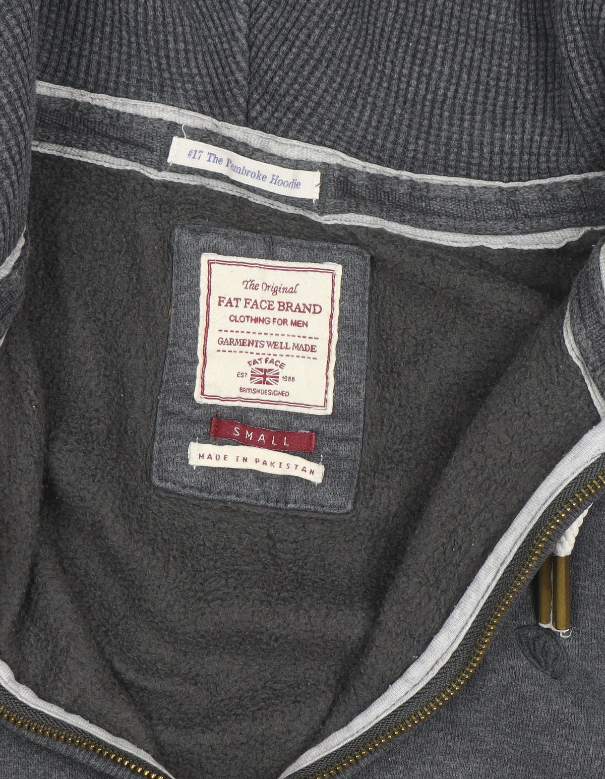 FatFace Mens Grey Small Full Zip Hoodie Jacket