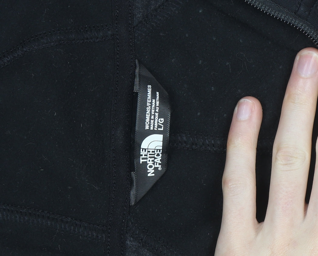 The North Face Women's Black Hooded Fleece Jacket Size L
