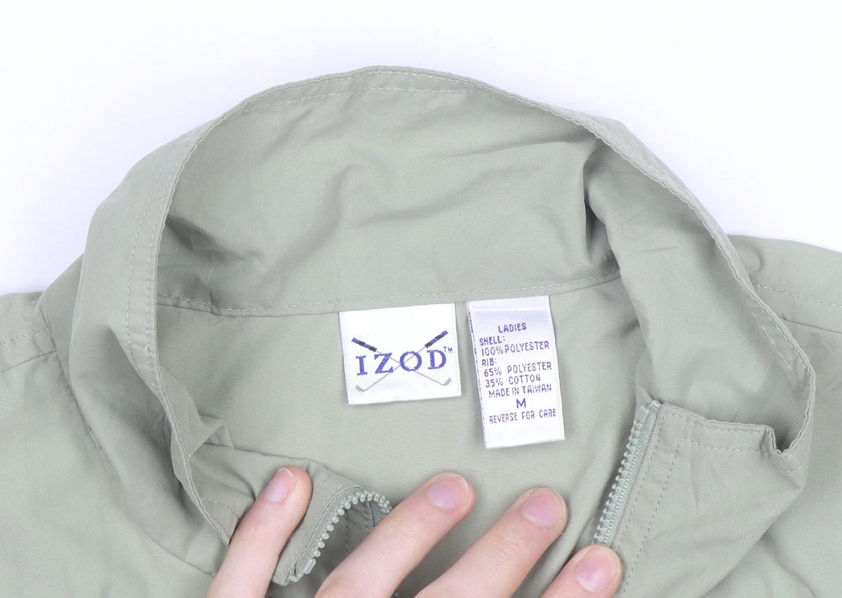 IZOD Men's Green 1/4 Zip Lightweight Polyester Jacket Size M