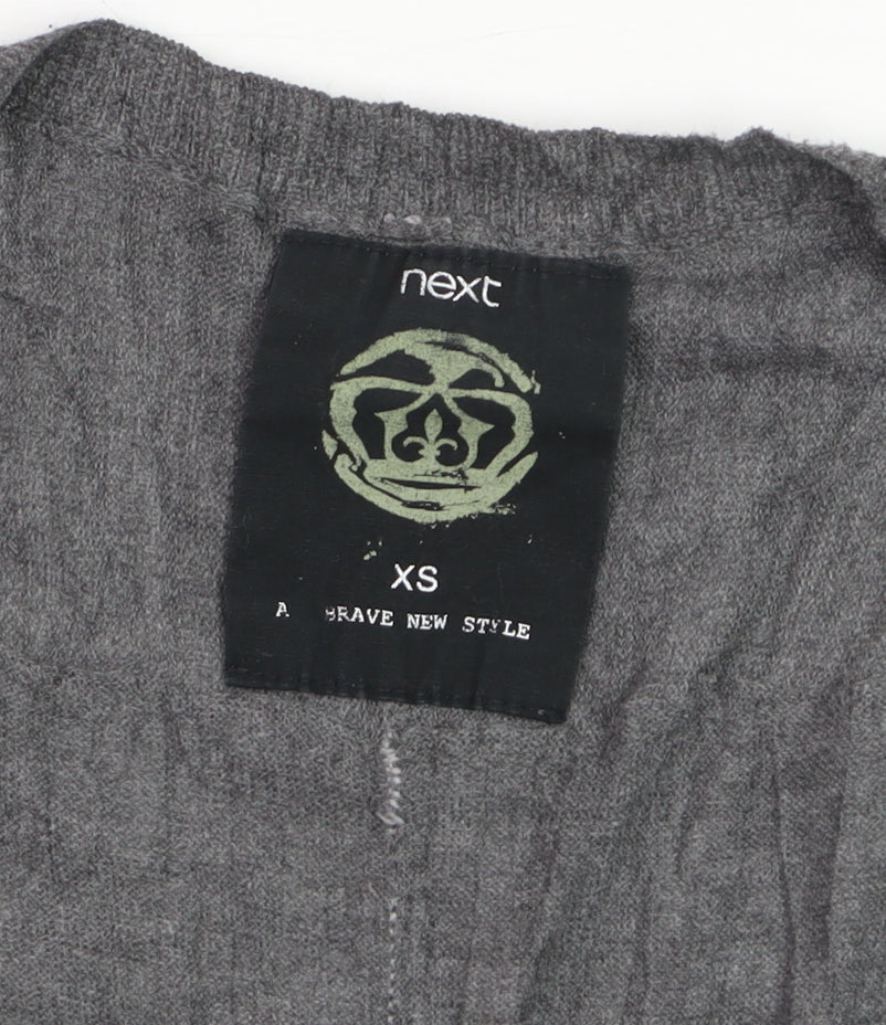 Next Men's Grey XS V-Neck Button Cardigan