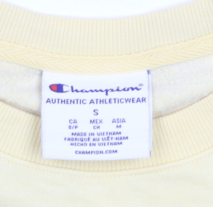 Champion Men's Yellow Small Pullover Crew Neck Sweatshirt
