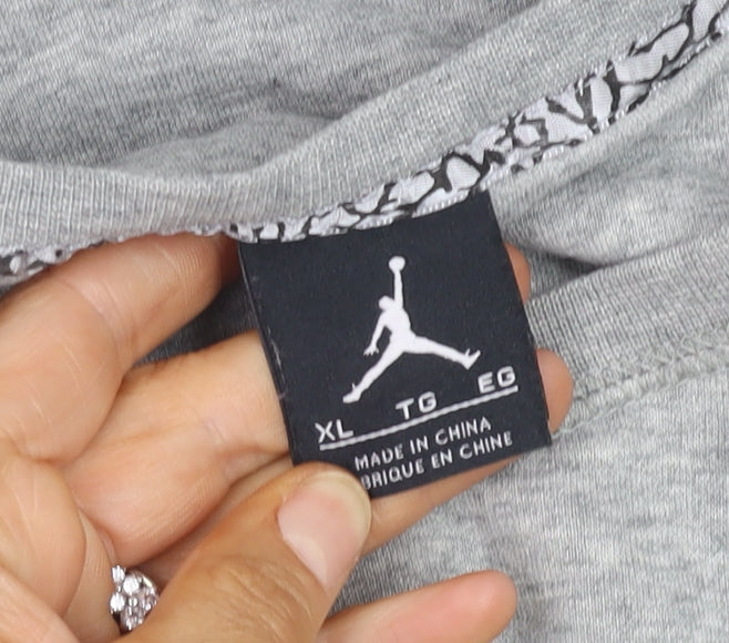 Jordan Men's Grey XL Pullover Sweatshirt Air Logo Crew Neck Fleece