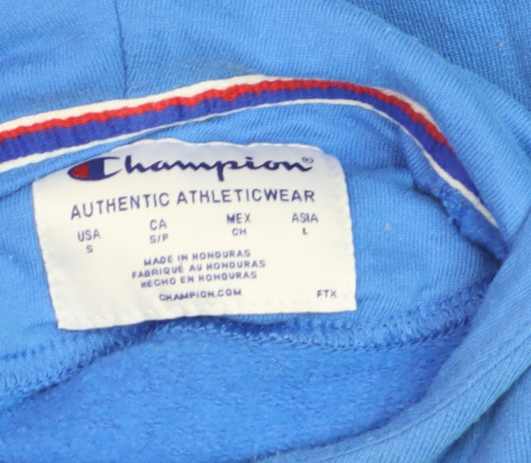 Champion Men's Blue Pullover Hoodie Small Logo Athletic Sweatshirt