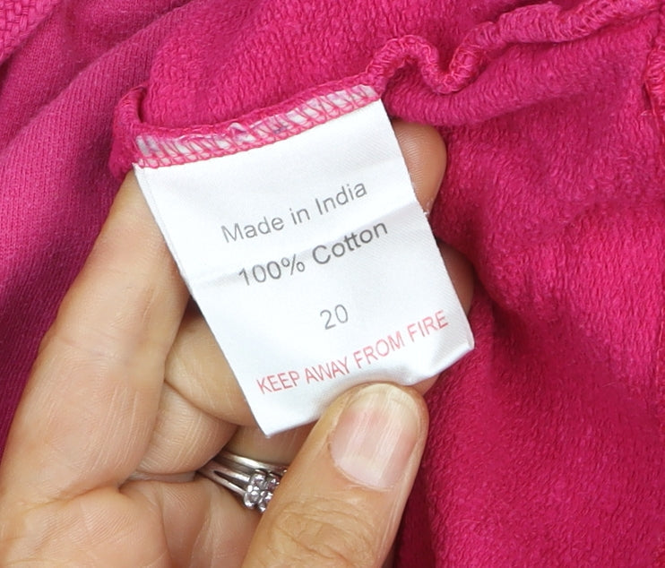 Store One Women Pink Cotton Pullover Hoodie Size 20