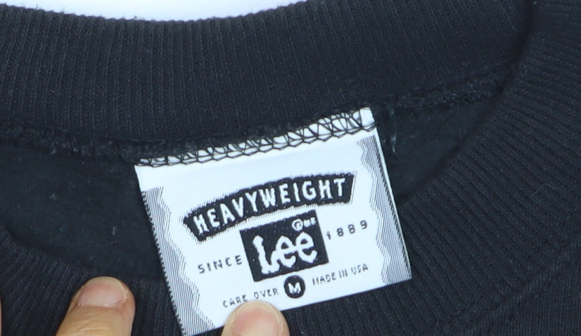 Lee Men's Black Bengals Embroidered Crew Neck Sweatshirt M