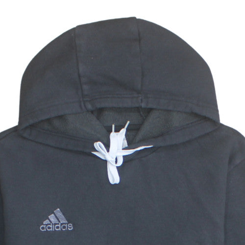 Adidas Mens Black Pullover Hoodie L Regular Fit Fleece Sportswear