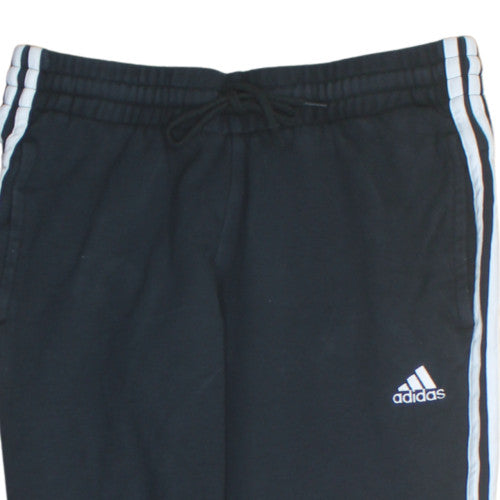 Adidas Men's Black Medium Jogger Sweatpants with Side Stripes