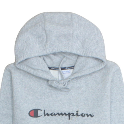 Champion Men's Grey Pullover Hoodie M Regular Fit Sports Style