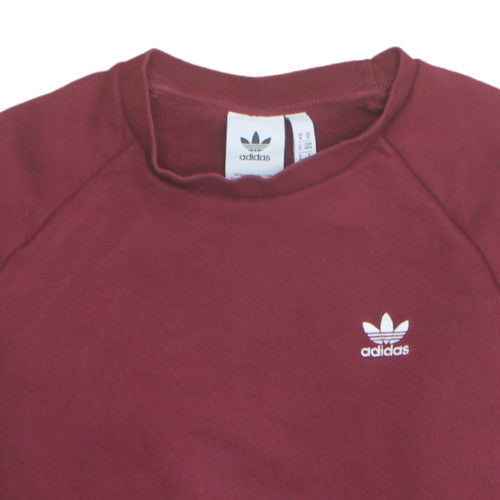Adidas Men's Red Pullover Sweatshirt M Crew Neck Logo Fleece