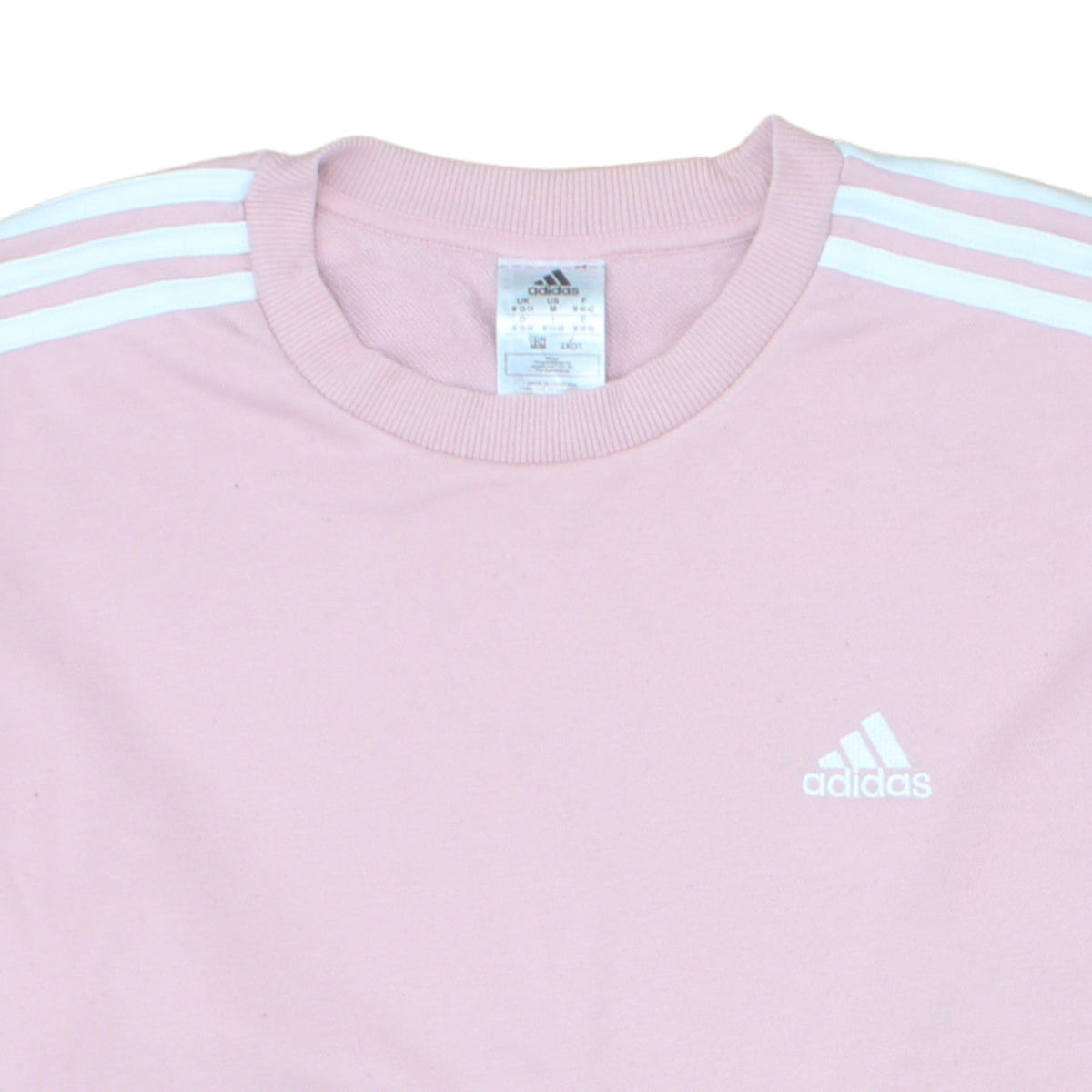 Adidas Men Pink Crew Neck Pullover Sweatshirt M Logo Sportswear