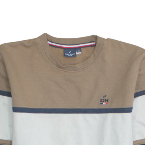 Daniel Hechter Mens Beige Blue Crew Neck Sweatshirt M Cotton Blend