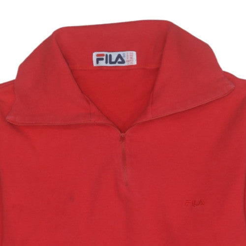 Fila Boys Red 1/4 Zip Collared Henley Sweatshirt Size 22