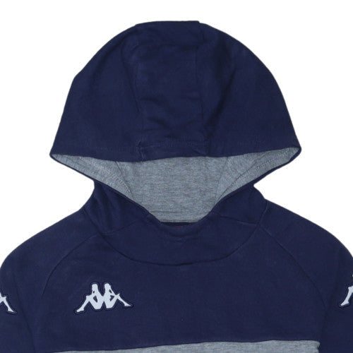 Kappa Boys Navy Blue & Grey Pullover Hoodie 14 Years Regular Fit
