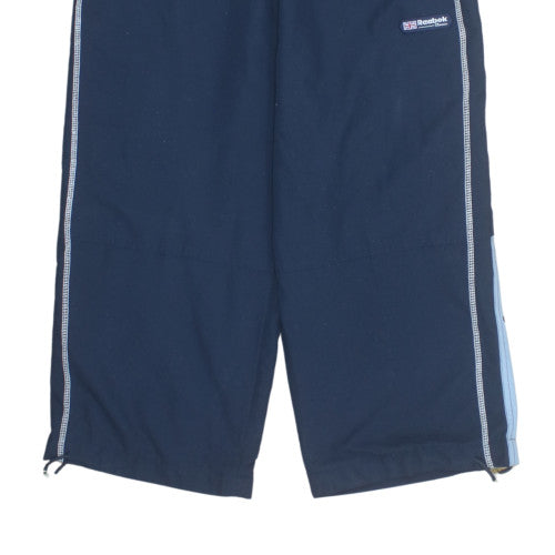 Reebok Boys Navy Blue Track Pants Size M Elastic Waist Classic Style