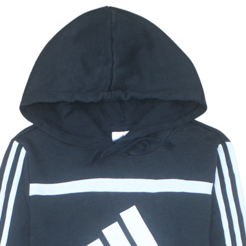 Adidas Womens Black XS Pullover Hoodie with Logo Print